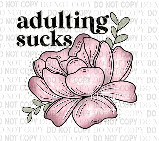 Adulting Sucks UV DTF Decal - 3.5-inch