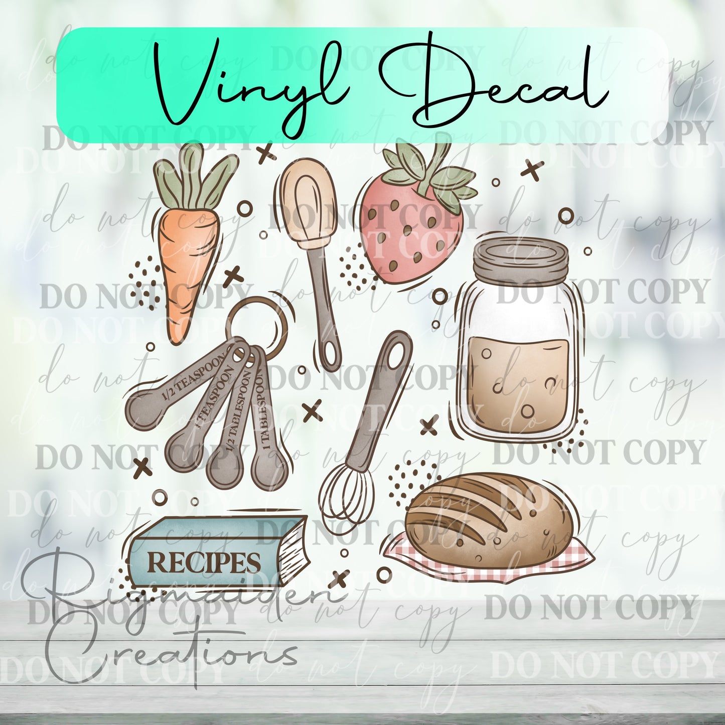 Baking Essentials Vinyl Decal - Clear or White Cast