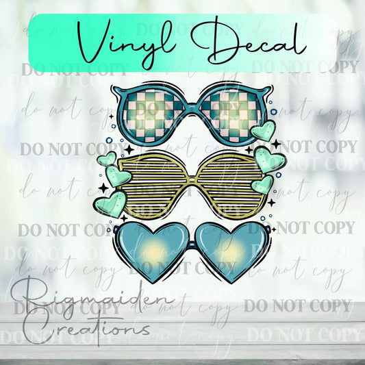 Retro Love Sunglasses Vinyl Decals