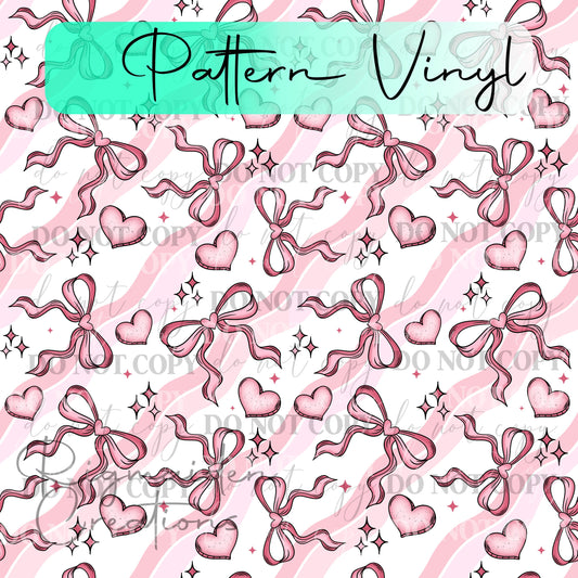 Pretty in Pink Bows Pattern Vinyl - 12x12