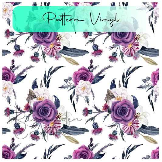 Gothic Garden Floral Pattern Vinyl - 12x12