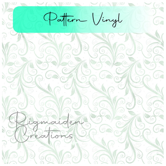 Elegant Mint Swirls Pattern Vinyl - 12x12