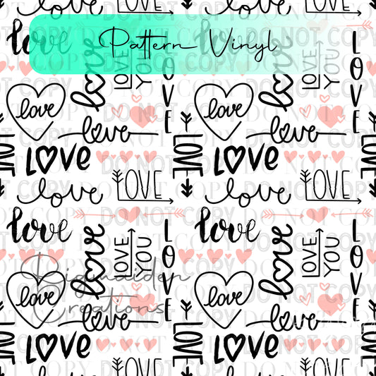 Love Word Art Pattern Vinyl - 12x12