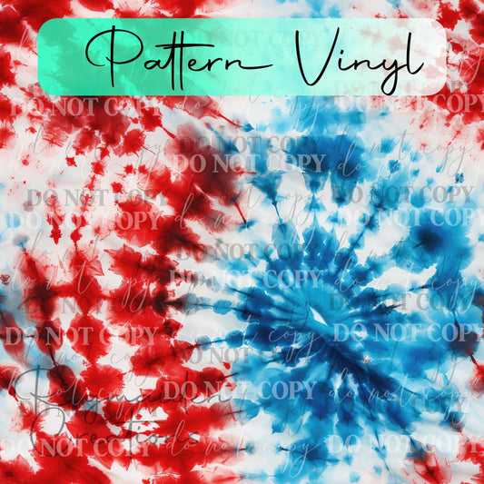 Patriotic Tie-Dye Pattern Vinyl - 12x12 (Design 2)