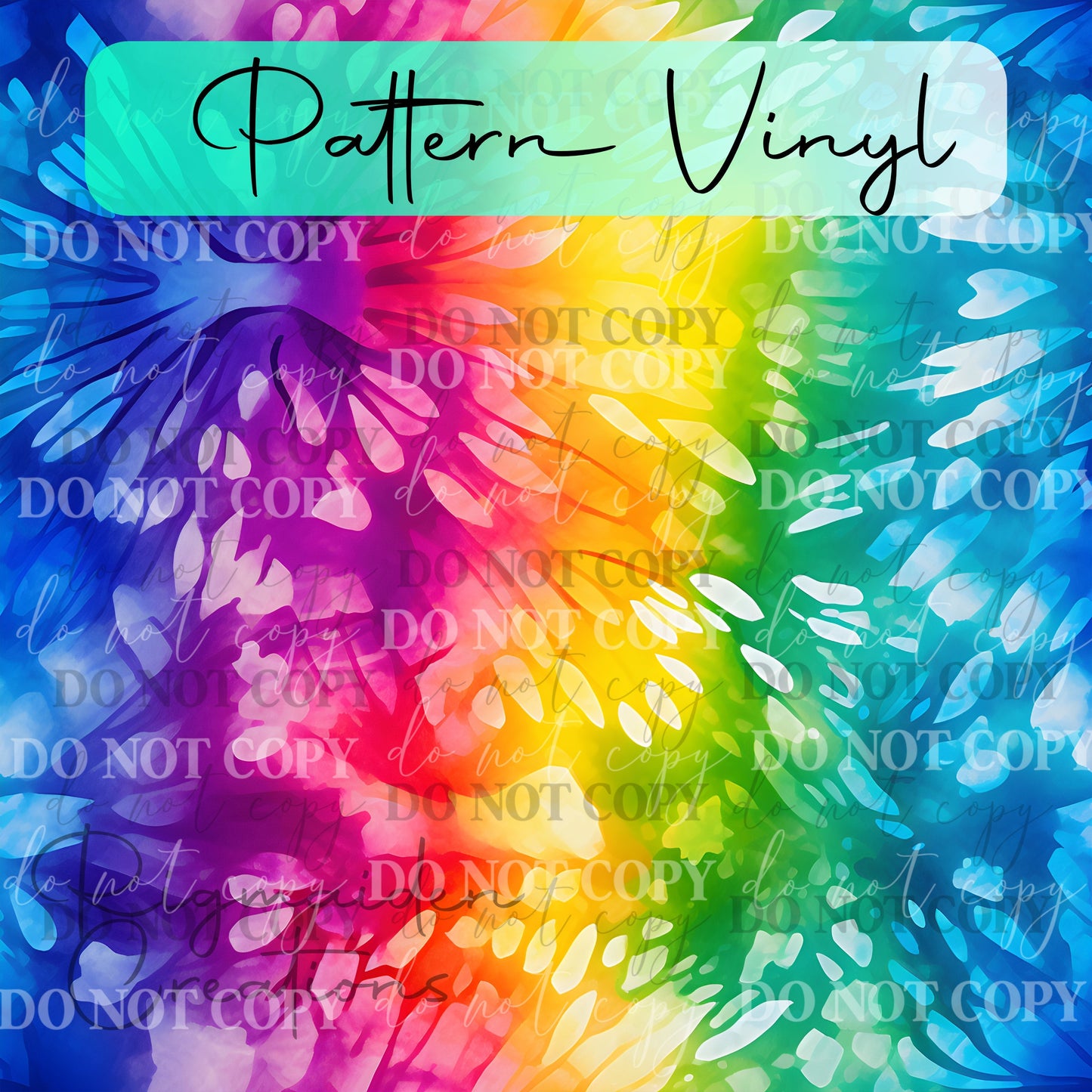 Rainbow Tie-Dye Pattern Vinyl - 12x12 (Design 3)