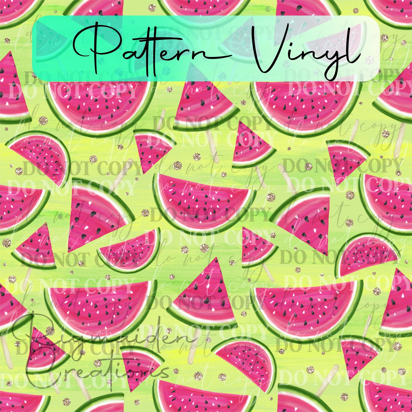 Watermelon Slice Pattern Vinyl - 12x12