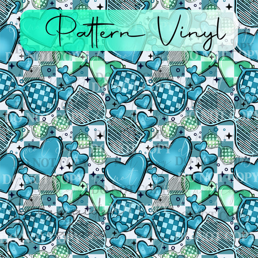 Retro Love Shades Pattern Vinyl - 12x12