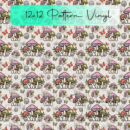 Mushroom Skull Pattern Vinyl - 12x12