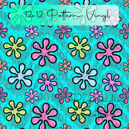 Groovy Flowers Pattern Vinyl - 12x12