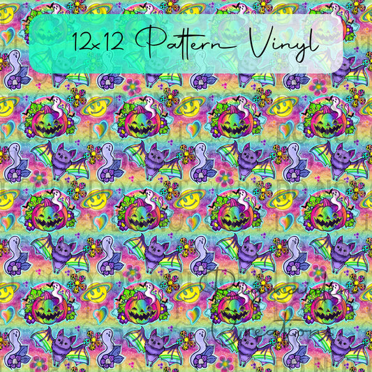 Rainbow Gothic Pattern Vinyl - 12x12