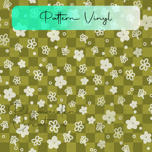 Olive Grove Floral Pattern Vinyl - 12x12