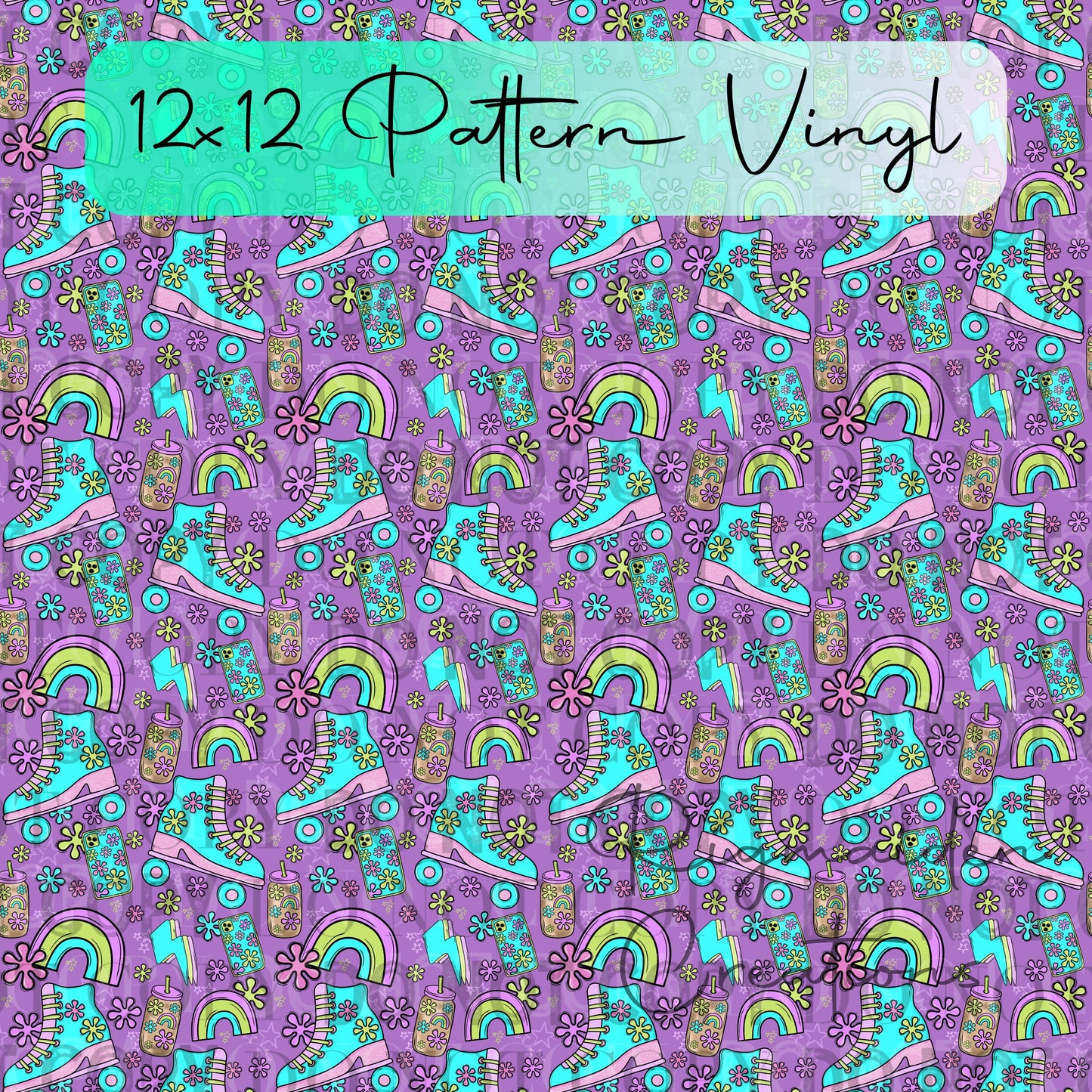 Retro Roller Rink Pattern Vinyl - 12x12