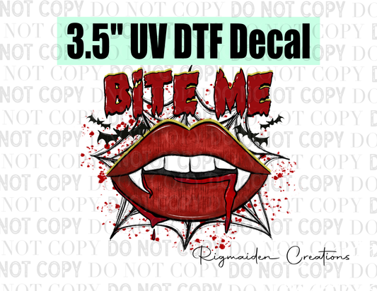 Bite Me UV DTF Decal - Vampire Lips Design